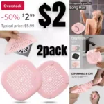 2 Pack Shower Drain Hair Catcher Pink Bathroom Accessories Durable Silicone Drain Cover Hair Stopper