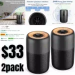 2 Pack TPLMB Air Purifiers for Bedroom,H13 HEPA Filters,Fragrance Sponge for Better Sleep,Portable Air Purifier with Nightlight Speed Control