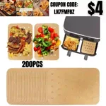 200 Pcs Air Fryer Disposable Paper Liners, Air Fryer Liners, Parchment Paper for Baking