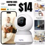 2K 3MP Indoor PanTilt Security Camera with 12×Zoom,Ideal for Baby Monitor Pet Camera Home Security,Starlight Color Night Vision