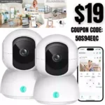 2K Security Camera Indoor(2pk), Baby Monitor Pet Camera with Phone App, 360-Degree WiFi Camera for Home Security, One-Touch Calls, Smart Motion Tracking, IR Night Vision