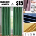 2panels HOME & SPORTS Darkening Blackout Solid Window Curtains with Grommet, Thermal Insulated Solid Drapes for Bedroom, Living Room