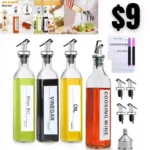 4PACK Olive Oil Dispenser Bottle,Leakproof Oil Dispenser,Set with Sticker and Pen,Suitable for Storing Olive Oil