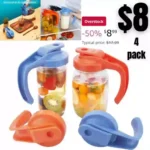 4pack Wide Mouth Mason Jar Pour Spout Lids Flip Cap Lid with Handle Reusable