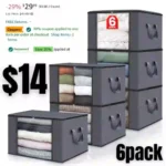 6 Pack Clothes Storage, Foldable Blanket Storage Bags, Storage Containers for Organizing Bedroom