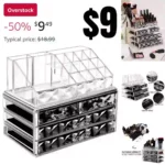 Acrylic Clear Dustproof Makeup Storage Organizer Drawers Large Skin Care Cosmetic Display Cases for Bathroom Stackable Storage Box with 4 Drawers