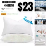 Acteb Basic Goose Down Feather Pillows Standard Size Set of 2 Pack Hotel Collection Bed Pillow for Sleeping Medium Firmness