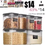 Airtight Food Storage Container Sets for Kitchen Pantry Organization and Storage – 12-Piece Set