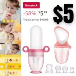 Baby Food Feeder Fruit Feeder Pacifier for Baby Teething Relief, Baby Teether Toy, Silicone Squeeze Spoon Baby Feeder for Self Feeding