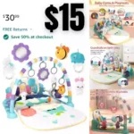 Baby Gym with Kick and Play Piano,Baby Play Mat Tummy Time Baby Activity Gym Mat with 5 Infant Learning Sensory for Baby