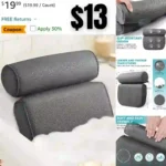 Bath Pillow for tub Extra Comfortable Bathtub Pillow Bath Accessories for Head,Neck and Back Support, Soft Spa tub Pillow with 6 Suction Cups for Bath