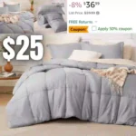 Bedsure Grey Queen Comforter Set – Gray Basket Weave Pattern Down Alternative Comforter Set Box Stitching Duvet Insert