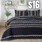 Black Boho Comforter Full(79x90lnch), 3 Pieces(1 Bohemian Comforter and 2 Pillowcases) Geometric Triangle Comforter, Soft Microfiber Down Alternative Bedding Set