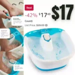 Bubble Mate Foot Spa, Toe Touch Controlled Foot Bath with Invigorating Bubbles and Splash Proof