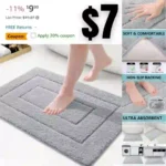 Buganda Bathroom Rugs, 24 x 16, Soft and Absorbent Microfiber Bath Rugs