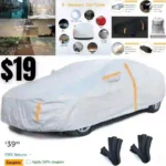 Car Cover All Weather Waterproof,6 Layer Car Cover for Automobiles,7 Reflective Strips Outdoor Full Cove
