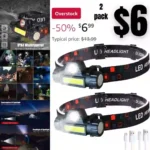 Chasinglee Headlamp Rechargeable, Super Bright LED Head Lamp, Waterproof Outdoors Headlamp Flashlight