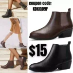 Chelsea Boots Women Fashion Ankle Booties Classic Low Heel Side Zip Shoes