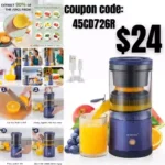 Citrus Juicer Electric Orange Squeezer Lemon Squeezer Electric High Juice Yield Juicer USB Charging