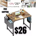 Computer Desk 32 Inch Home Office Work Study Writing Student Kids Bedroom Wood Modern Simple Table with Storage Bag