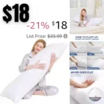 Cooling Body Pillow for Adults- Satin Stripe Long Pillow for Bed, Full Body Pillow Insert