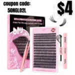 DIY Lash Extension Kit 40D 280pcs Cluster DIY Eyelash Extensions Kit D Curl Individual Lash Clusters with Lash Bond and Seal at Home by EMEDA