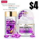 Deep Conditioning Keratin Hair Mask and Serum Capsules – Set of Hair Care for Dry Damaged Hair