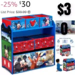 Delta Children Disney Mickey Mouse 6 Bin Design and Store Toy Organizer