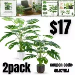 Der Rose 2 Packs 28 Fake Plants DIY Artificial Tropical Faux Plants Tall for Home Room Office Farmhouse Decor Indoor