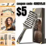 Detangle Hair Brush – Curved Vented Detangling Brush for Curly Thick Hair Blow Drying
