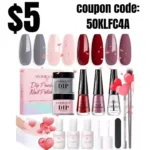 Dip Powder Nail Kit Starter & Nail Polish – Pink Purple Quick-drying