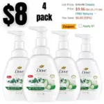 Dove Foaming Hand Wash Aloe & Eucalyptus Pack of 4 Protects Skin from Dryness