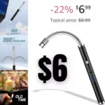 Electric Lighter, Candle Lighter Rechargeable Long Lighter with Flexible Neck LED Battery Display