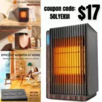 Electric Space Heater, 1200W Portable Ceramic Heaters for Indoor Use, 2 Operating Modes, Fast Heating