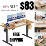 Electric Standing Office Desk Height Adjustable Sit Stand up PC Workstation Wood Computer Work Table for Home Bedroom Gaming Room