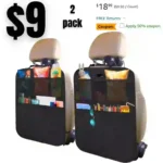 Enovoe Kick Mats Back Seat Protectors for Vehicles Back Seat Kids – 2 Pack Multi Pocket Storage