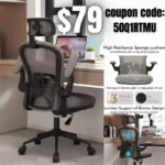 Ergonomic Office Chairs with Adjustable Lumbar Support,Mesh Desk Chair with Adjustable Arms and Wheels,Computer Desk Chair for Home Office Essentials