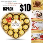 Ferrero Rocher, 16 Count, Gourmet Milk Chocolate Hazelnut