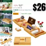 Foldable Bathtub Tray Caddy Bamboo Bathtub Tray Expandable