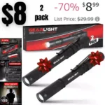 GearLight S100 LED Pocket Pen Light- 2 Small, Compact Flashlights with Clip for Tight Spaces, Police Inspection