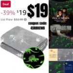 Glow in The Dark Blanket Dinosaur Throw Blanket for Boys Kids Soft Warm Cozy Cute Dino Blanket