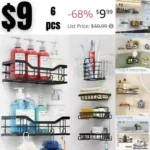 HOUSE Shower Caddy, Black, 2+4 Large Capacity, Quick Installation