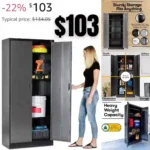 Heavy Duty Metal Garage Storage Cabinet – 71-inch Tall Large Steel Utility Locker with Adjustable Shelves