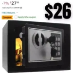 Heroecol Key and Electronic Security Safe Box Digital Deposit Box for Home Office Hotel Business Lock Box for Cash Jewelry Storage