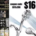 High Pressure 10-mode Handheld Shower Head Set with 60 Hose, ROOSSI Detachable Filter Shower Head