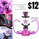 Hookah Set 2 Silicone Hose Premium Thick Glass Shisha Kit