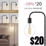 Industrial LED Floor Lamp for Living Room Bedroom Reading Office Metal Minimalist Standing Lamp Tall Pole Lamps Office Black