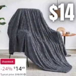 Jacquard Fleece Throw Blanket for Couch Bed and Sofa, Soft Sherpa Fuzzy Blankets Twin Size
