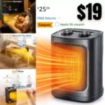 Kismile Small Space Heater for Indoor Use, Electric Ceramic Space Heater