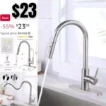 Kitchen Faucet with Pull Down Sprayer RV Touch Faucet for Kitchen Sink Singel Handle Travel Trailer Brushed Nickel Kitchen Faucet High Arc